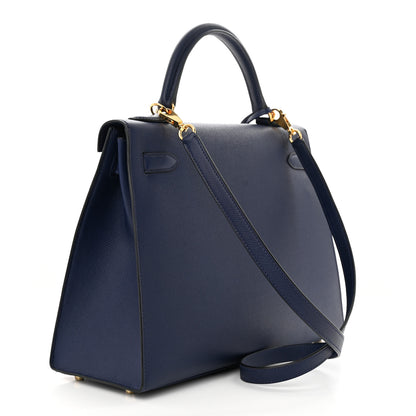 Hermes Epsom Kelly Sellier 32 Bleu Saphir 3 of 11