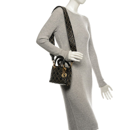 Christian Dior Lambskin Studded Mini Supple Lady Dior Black 2 of 6