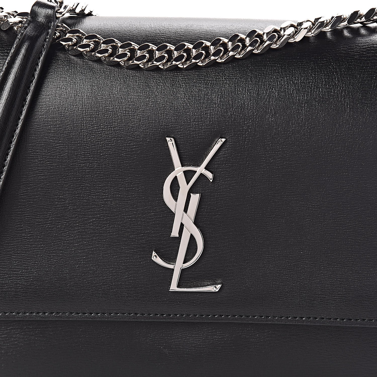Saint Laurent Calfskin Large Monogram Sunset Black 10 of 11