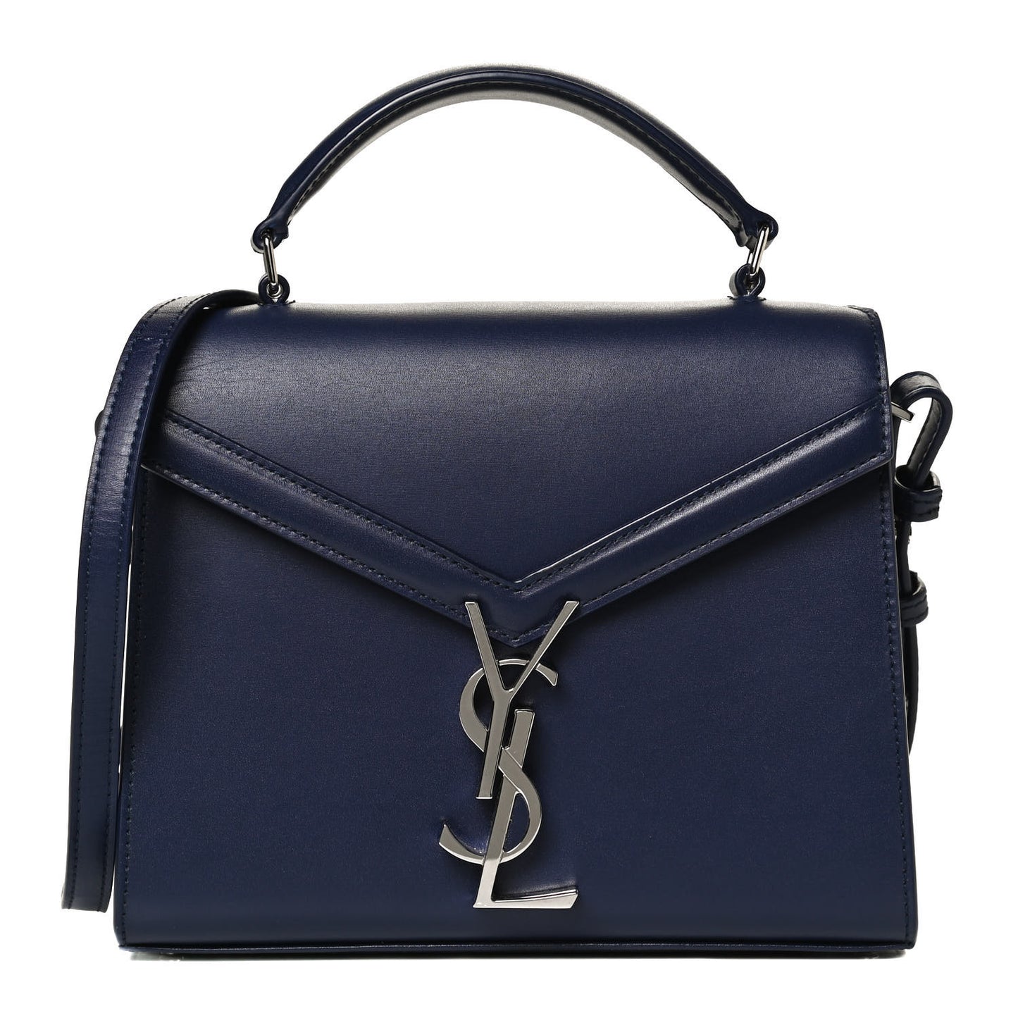 Calfskin Mini Classic Monogram Cassandra Top Handle Bag Blue