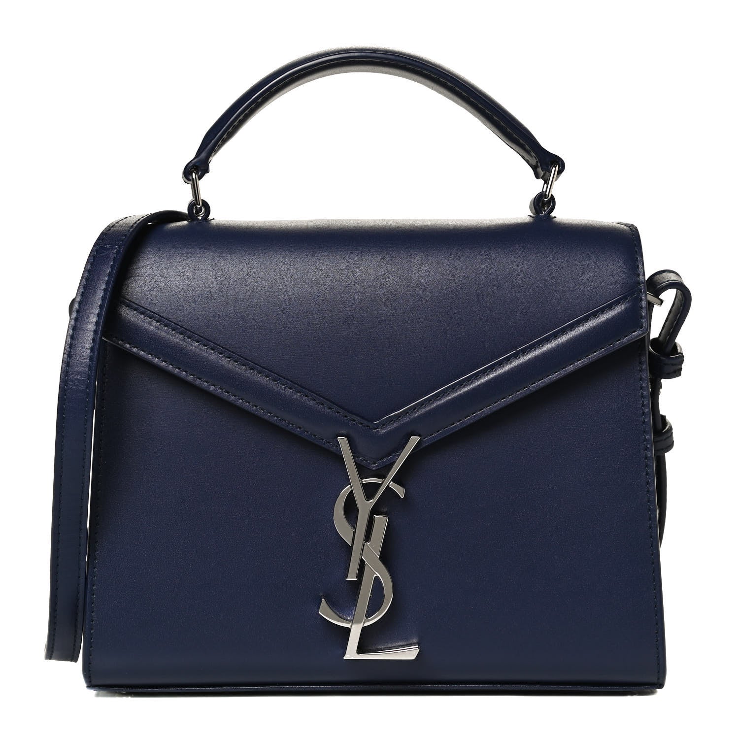 Saint Laurent Calfskin Mini Classic Monogram Cassandra Top Handle Bag Blue 1 of 10