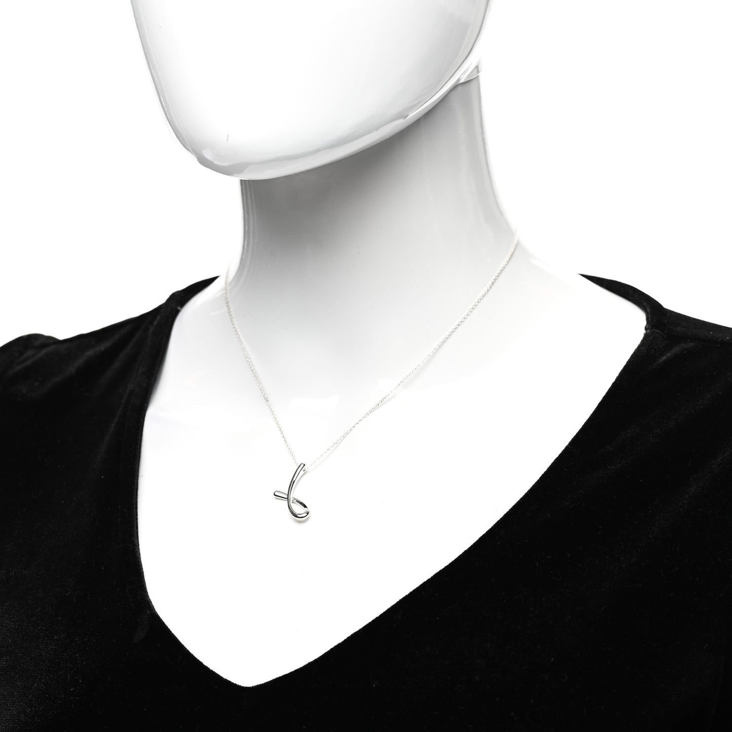 Sterling Silver Elsa Peretti Letter J Pendant Necklace