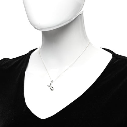 Tiffany Sterling Silver Elsa Peretti Letter J Pendant Necklace 2 of 7
