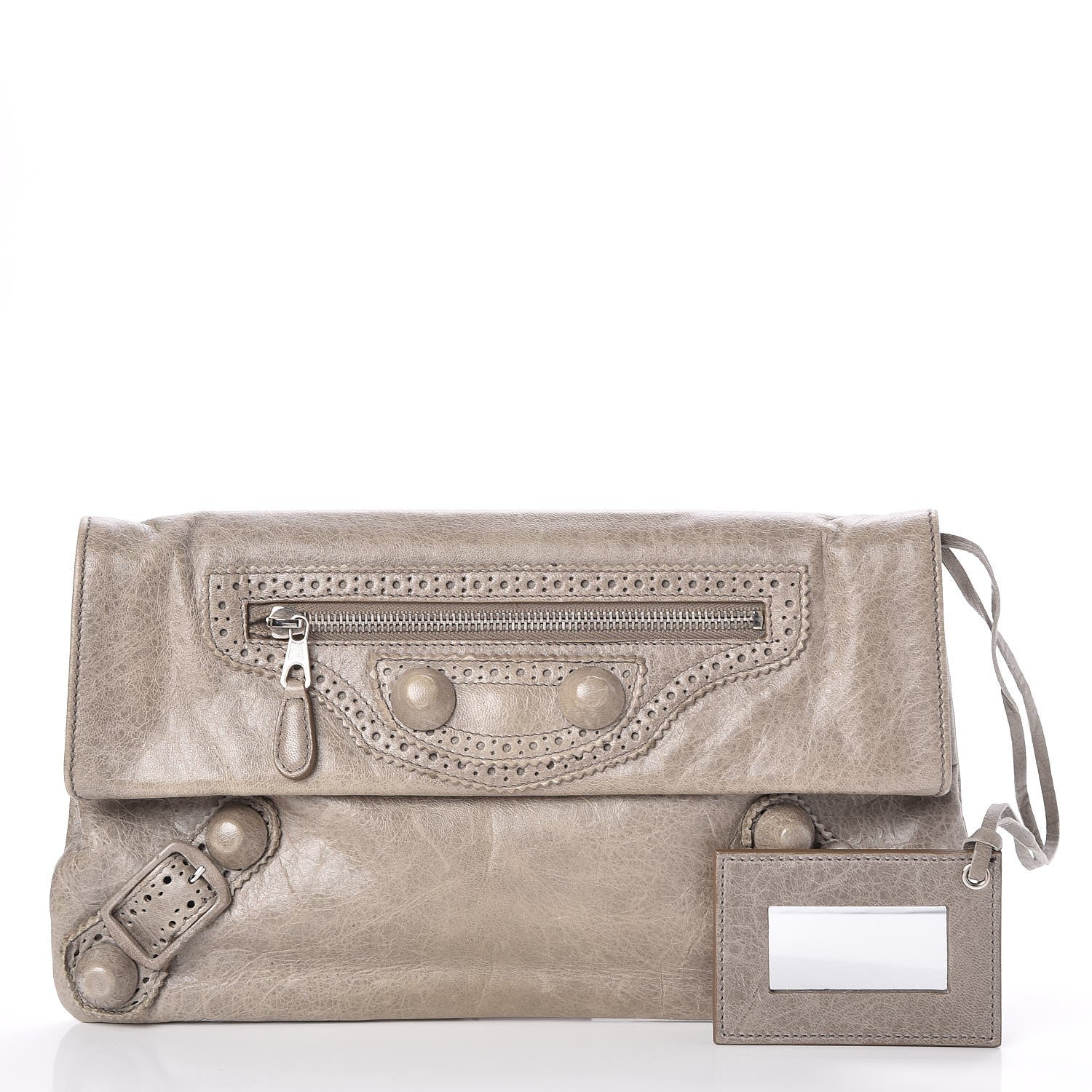 Balenciaga Agneau Giant Brogues Hardware Envelope Clutch Galet 1 of 7