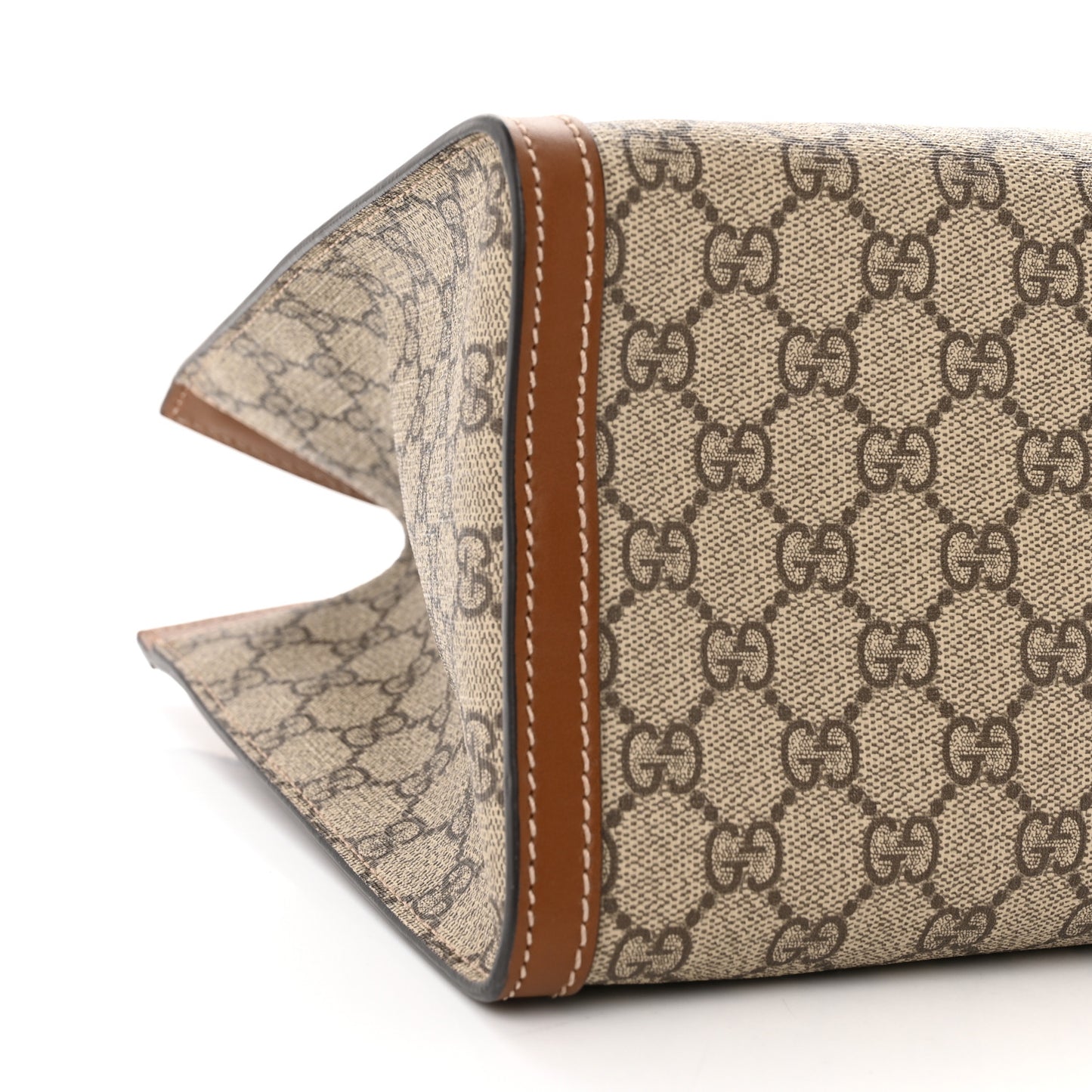 GG Supreme Monogram Medium Padlock Tote Beige Cuir