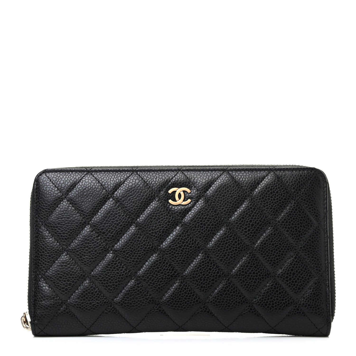 Chanel Caviar Quilted Large Gusset Zip Around Wallet Black 1 of 8