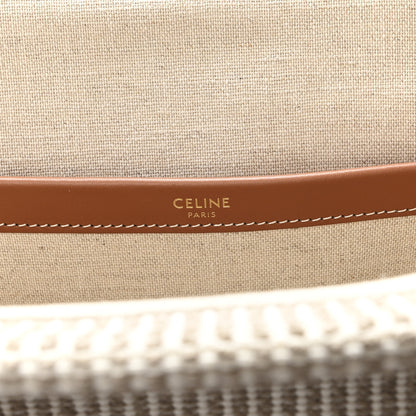 Celine Canvas Calfskin Striped Triomphe Large Cabas Beige 6 of 10