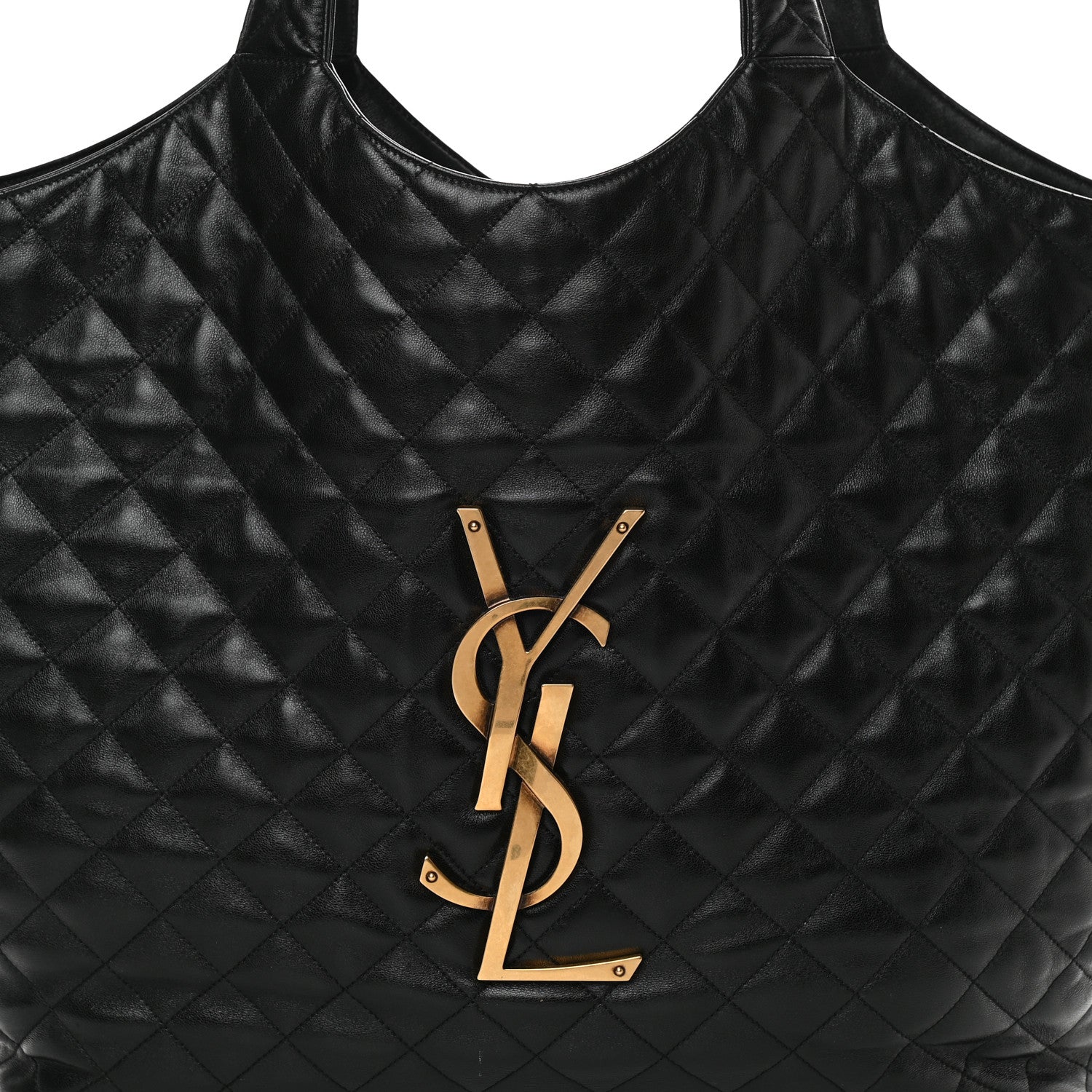 Saint Laurent Lambskin Quilted Maxi Icare Shopping Tote Black 9 of 12