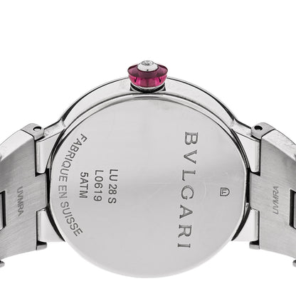 Bulgari Stainless Steel Diamond Mother of Pearl 28mm Lucea Quartz Watch 4 of 5