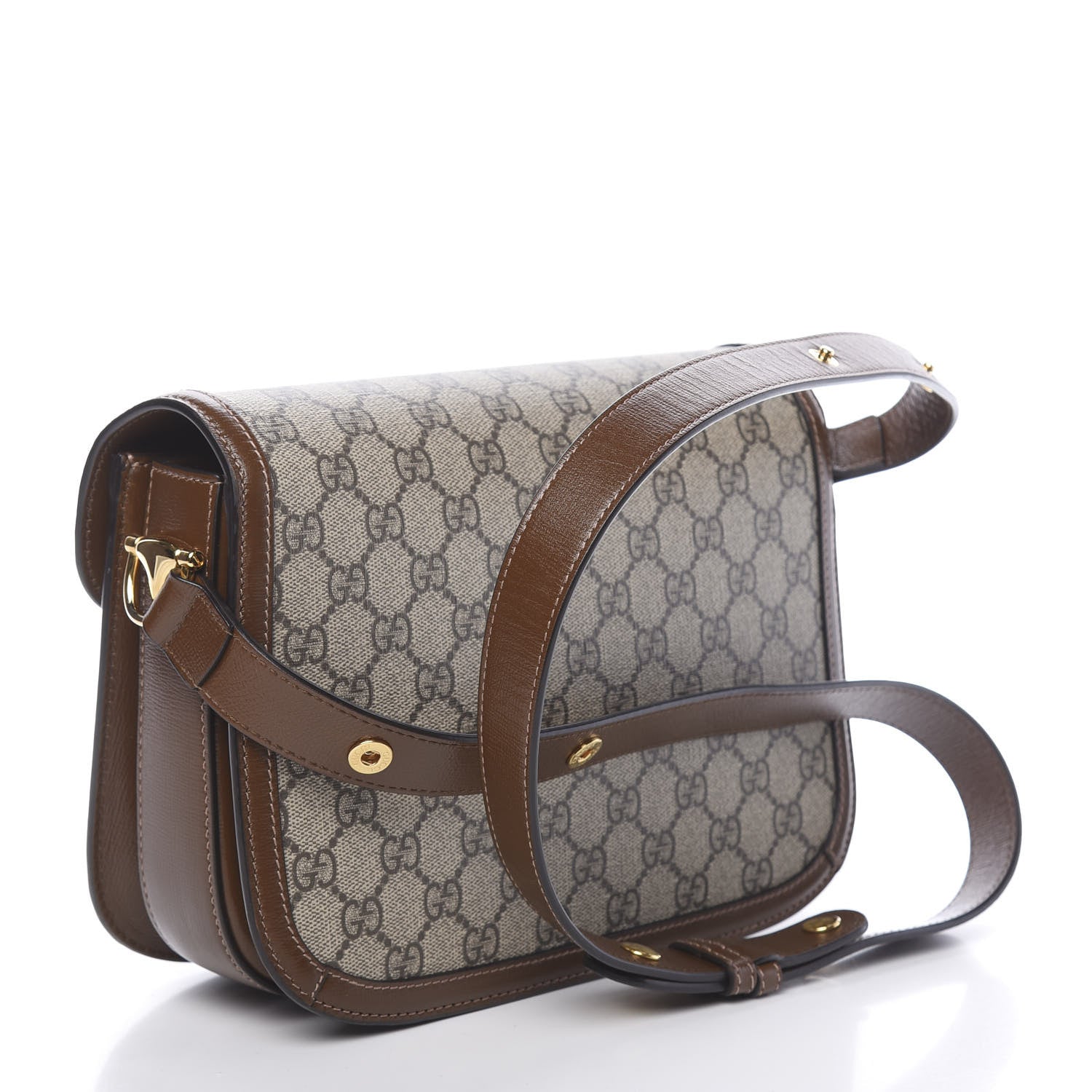 Gucci GG Supreme Monogram Horsebit 1955 Shoulder Bag Beige Brown Sugar 3 of 10