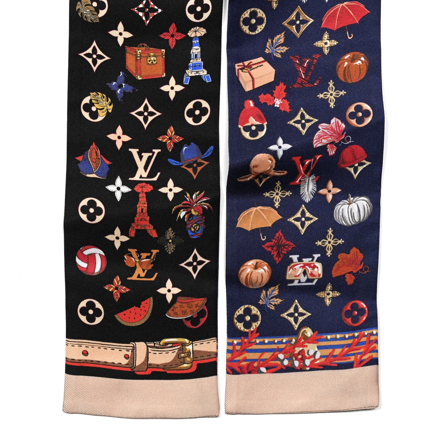 Louis Vuitton Silk Summer Winter Bandeau Navy 2 of 3
