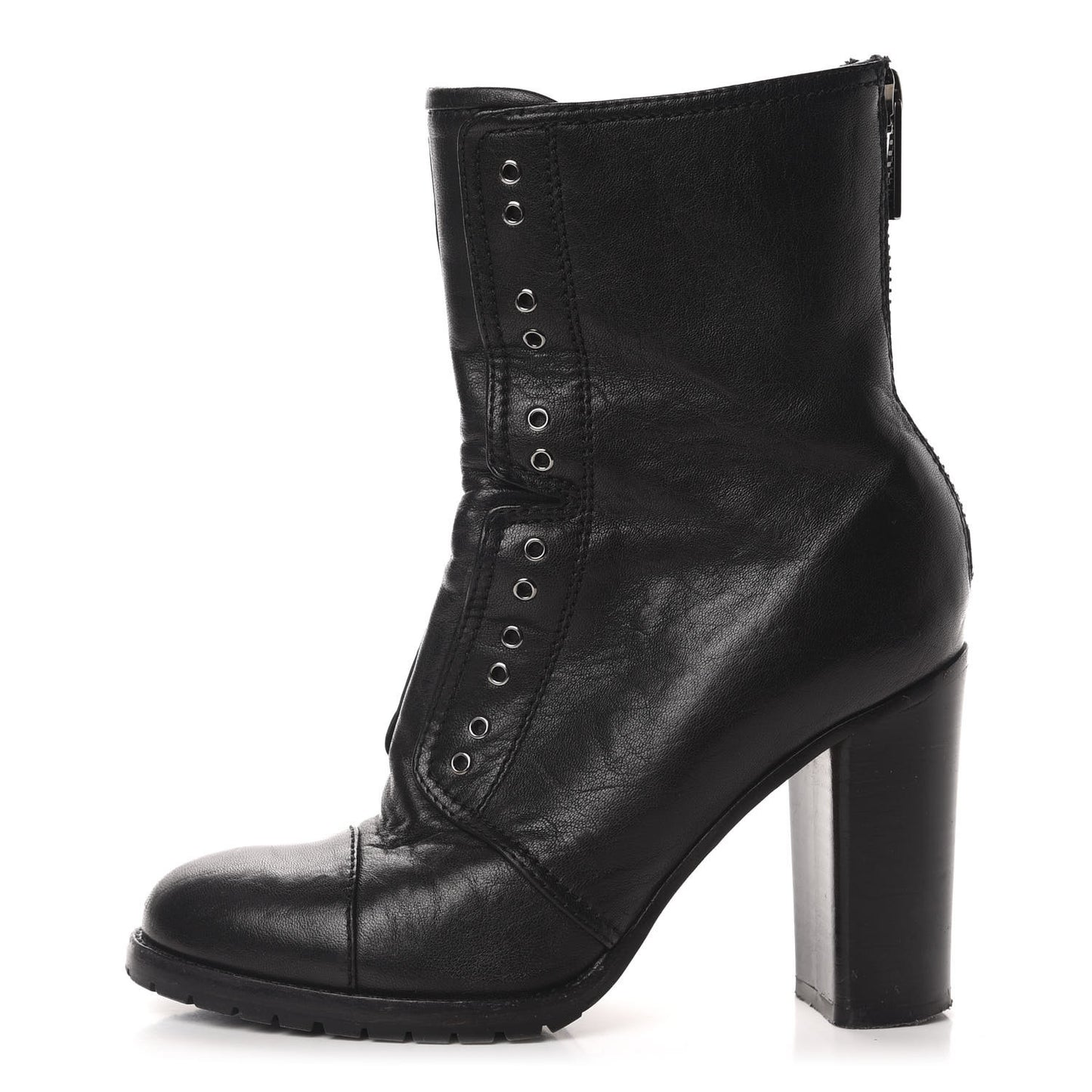 Lambskin Lace Up Combat Boots 36.5 Black