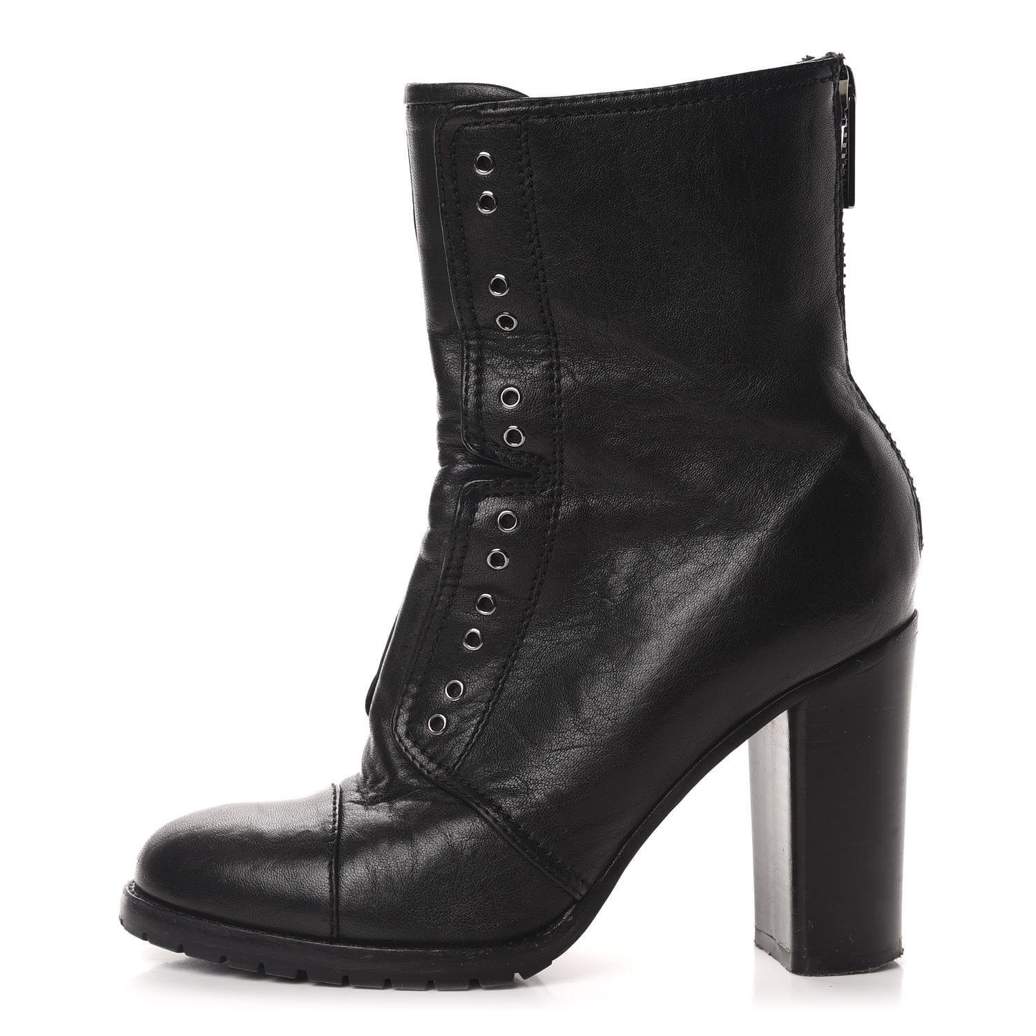 Jimmy Choo Lambskin Lace Up Combat Boots 36.5 Black 1 of 8