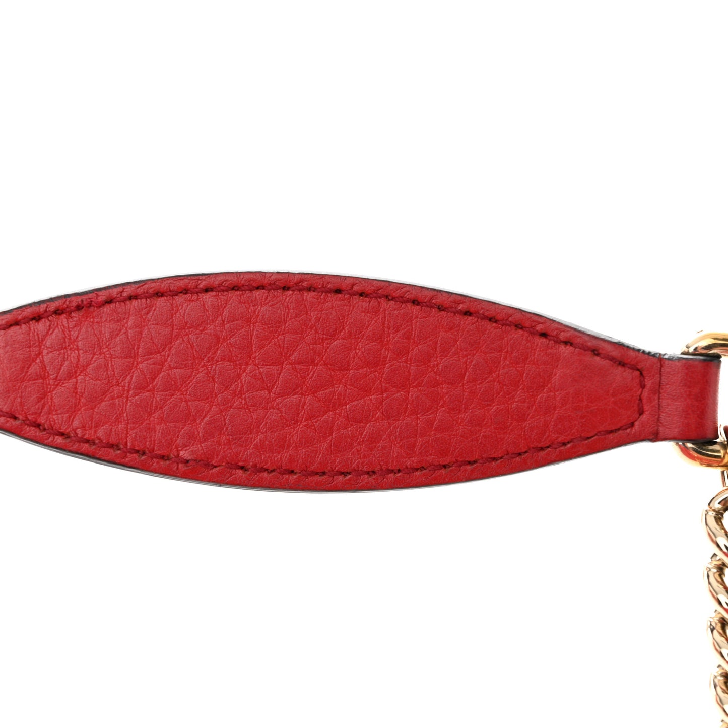 Pebbled Calfskin Small Soho Chain Shoulder Bag Tabasco Red