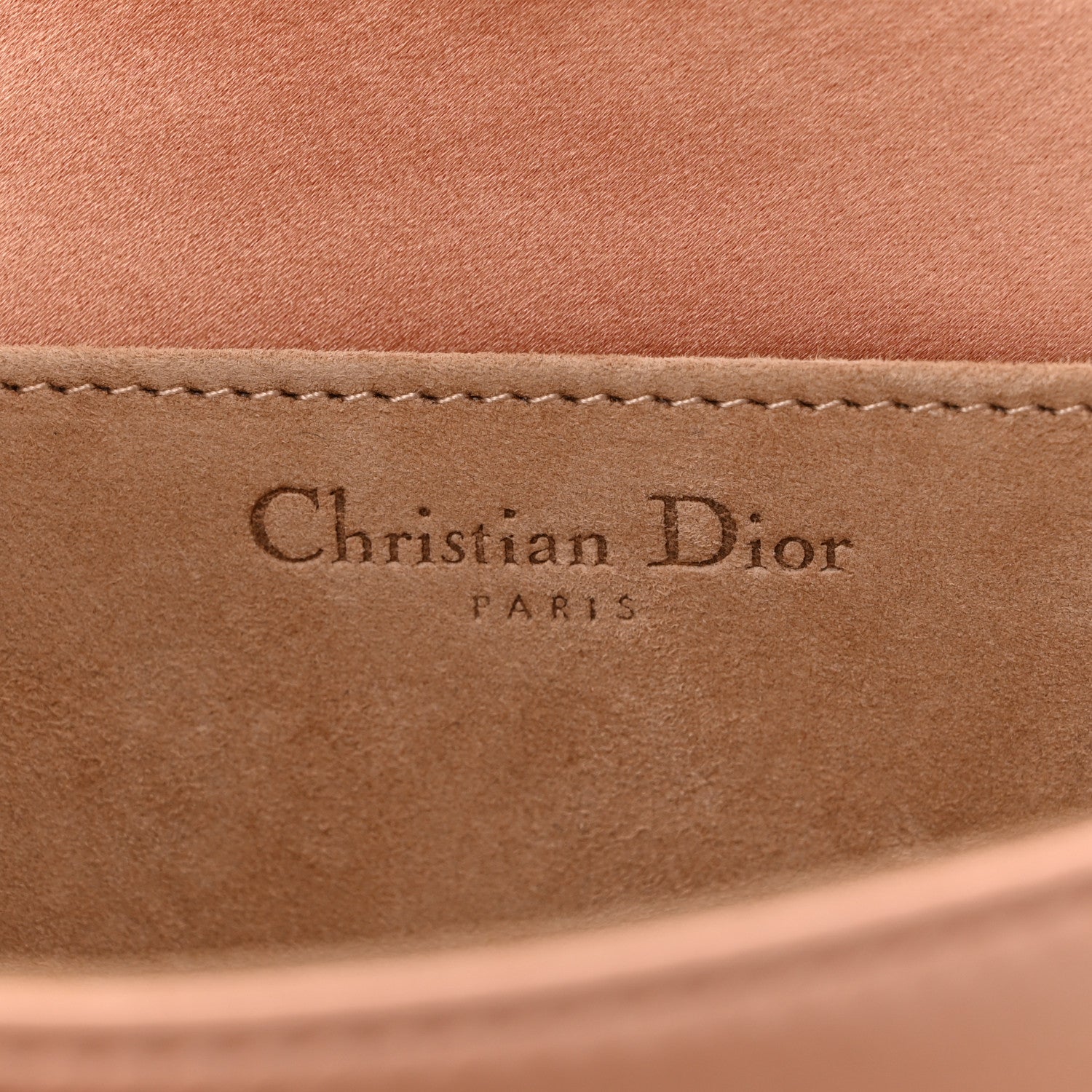 Christian Dior Satin Crystal Cannage Lady Dior Pouch Nude 7 of 11