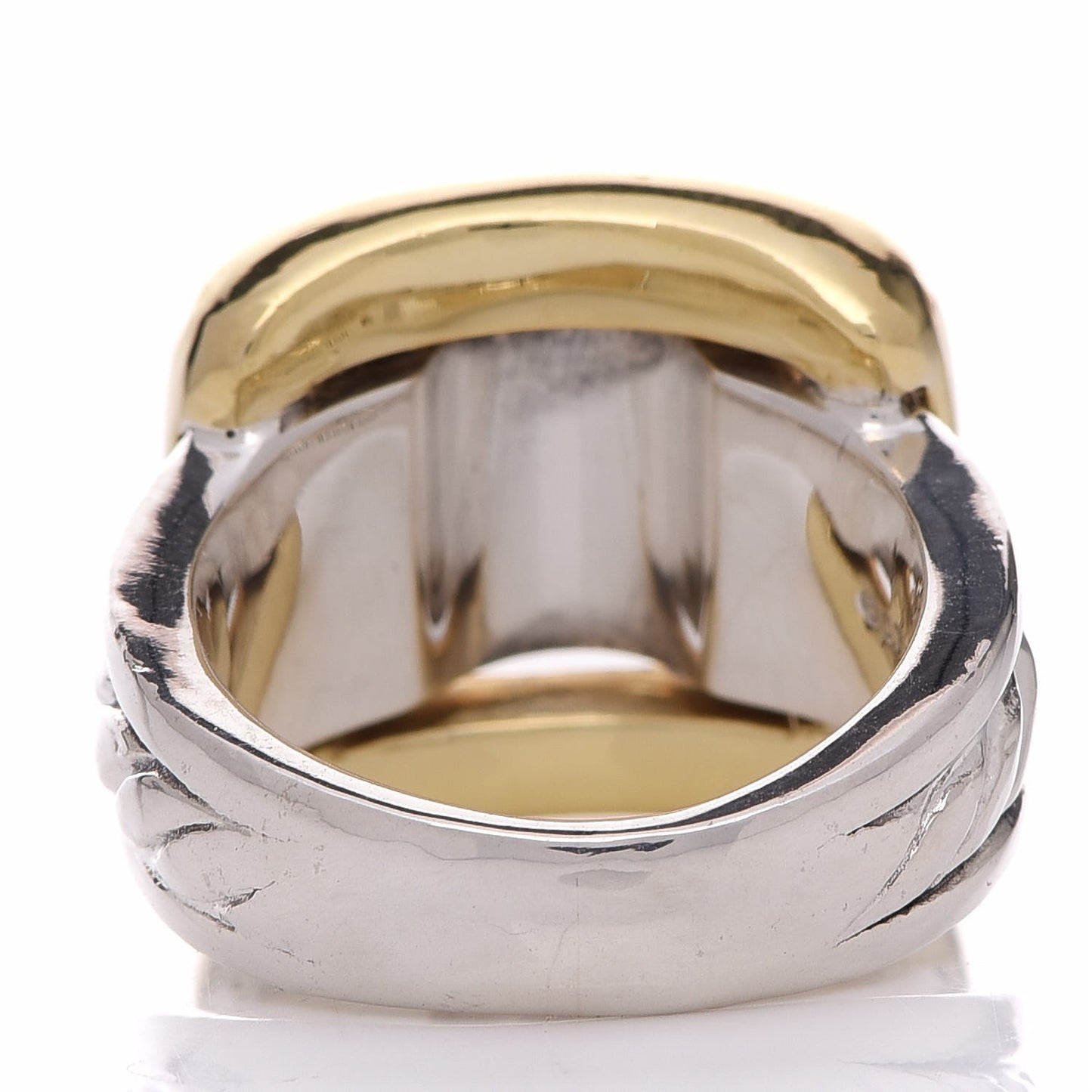 Sterling Silver 18K Yellow Gold Buckle Ring 49 4.75