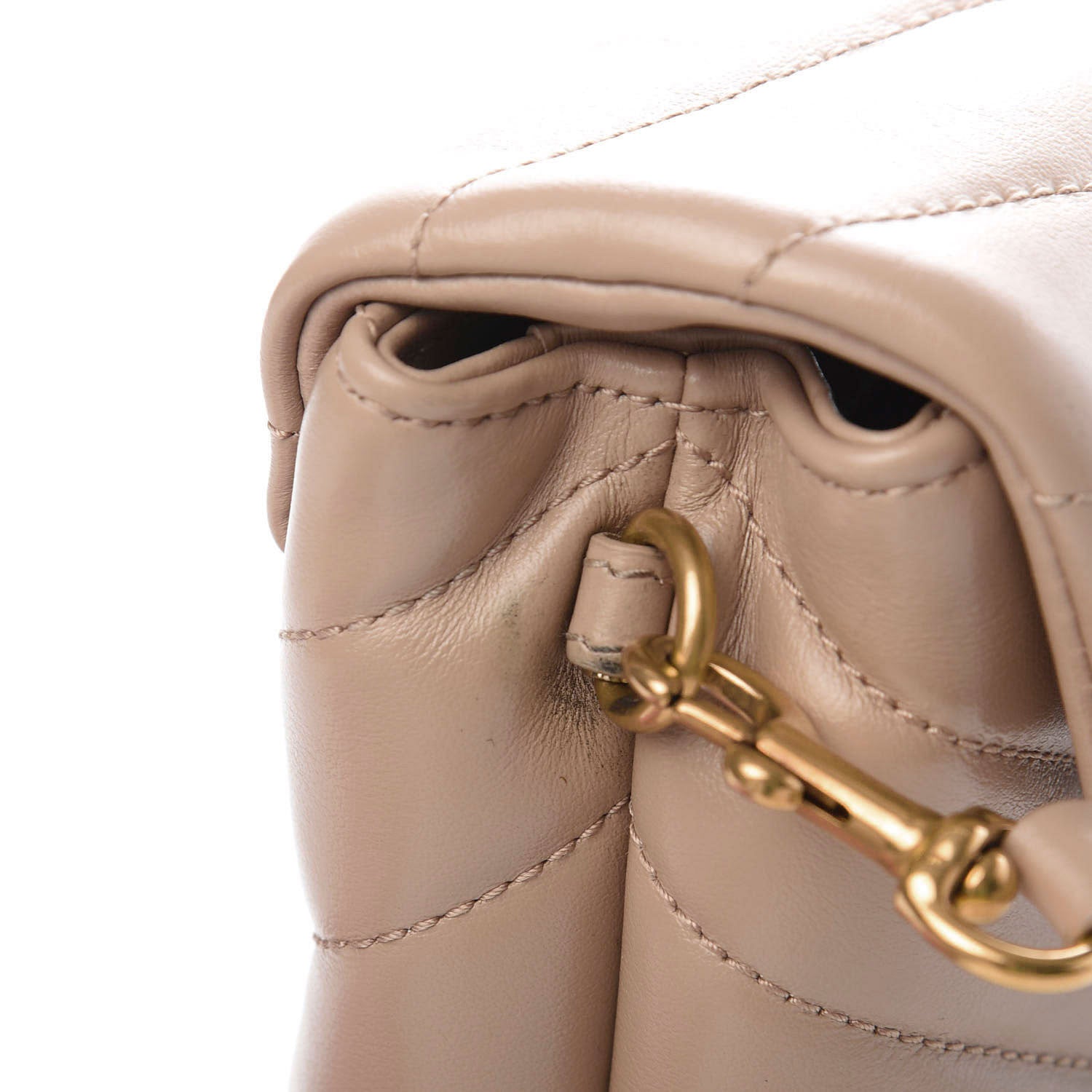 Saint Laurent Calfskin Y Quilted Monogram Toy Loulou Crossbody Bag Dark Beige 12 of 13