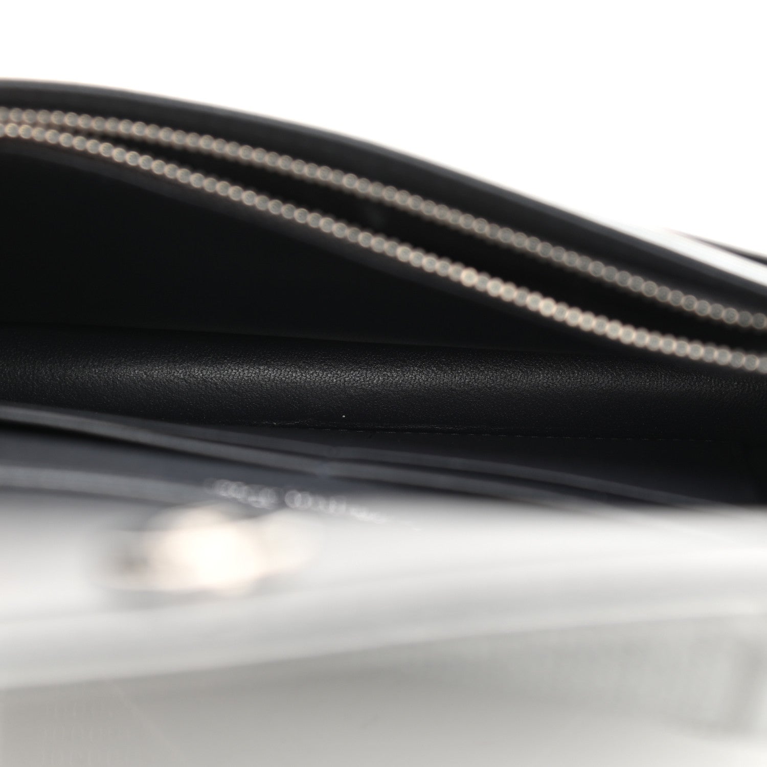 Christian Dior Metallic Patent Micro-Cannage Diorama Wallet on Chain Pouch Silver 5 of 12