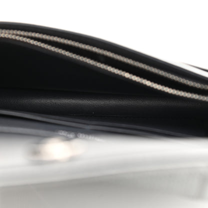 Christian Dior Metallic Patent Micro-Cannage Diorama Wallet on Chain Pouch Silver 5 of 12