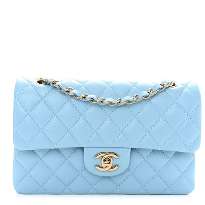 Chanel Caviar Quilted Small Double Flap Light Blue 1 of 10