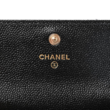 Chanel Caviar Quilted Chain CC Flap Card Holder Black 6 of 9