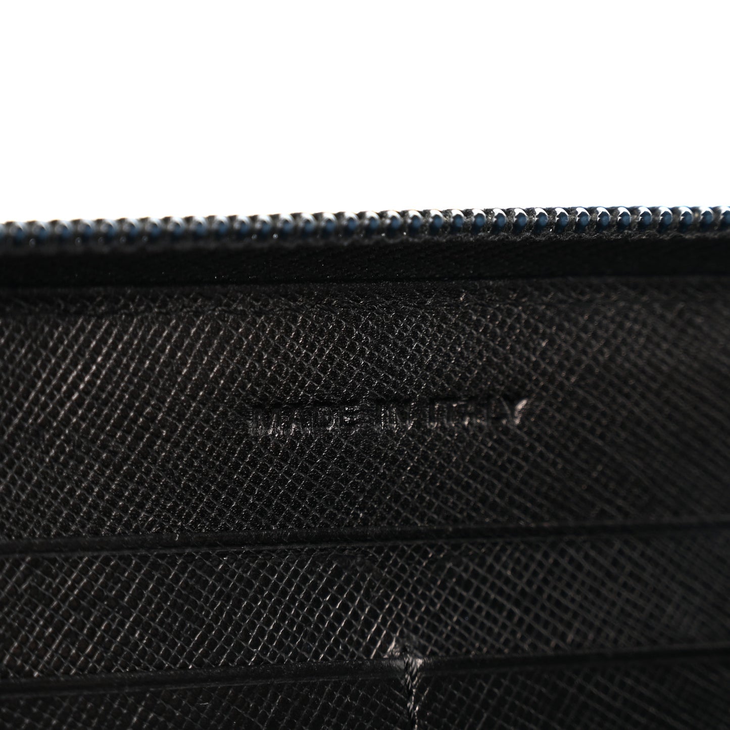 Saffiano Triangle Zip Around Wallet Black