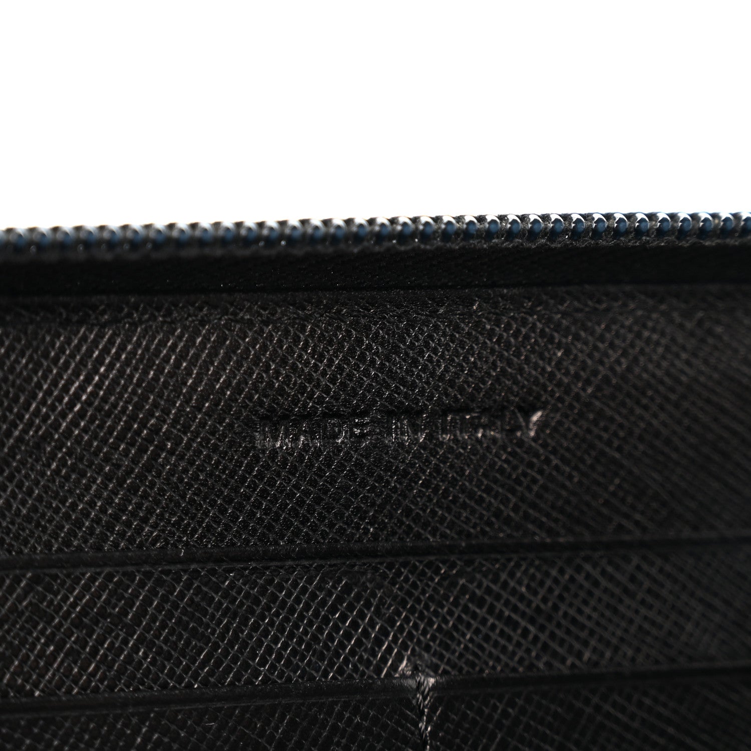Prada Saffiano Triangle Zip Around Wallet Black 7 of 12