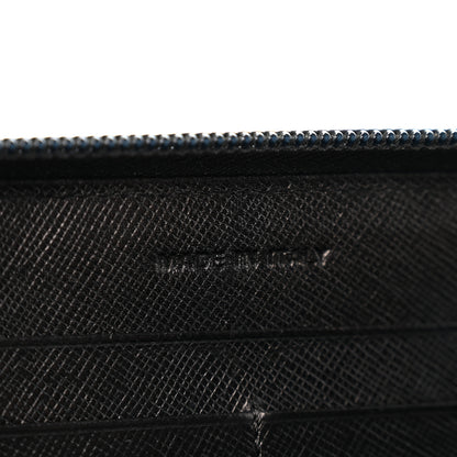 Prada Saffiano Triangle Zip Around Wallet Black 7 of 12