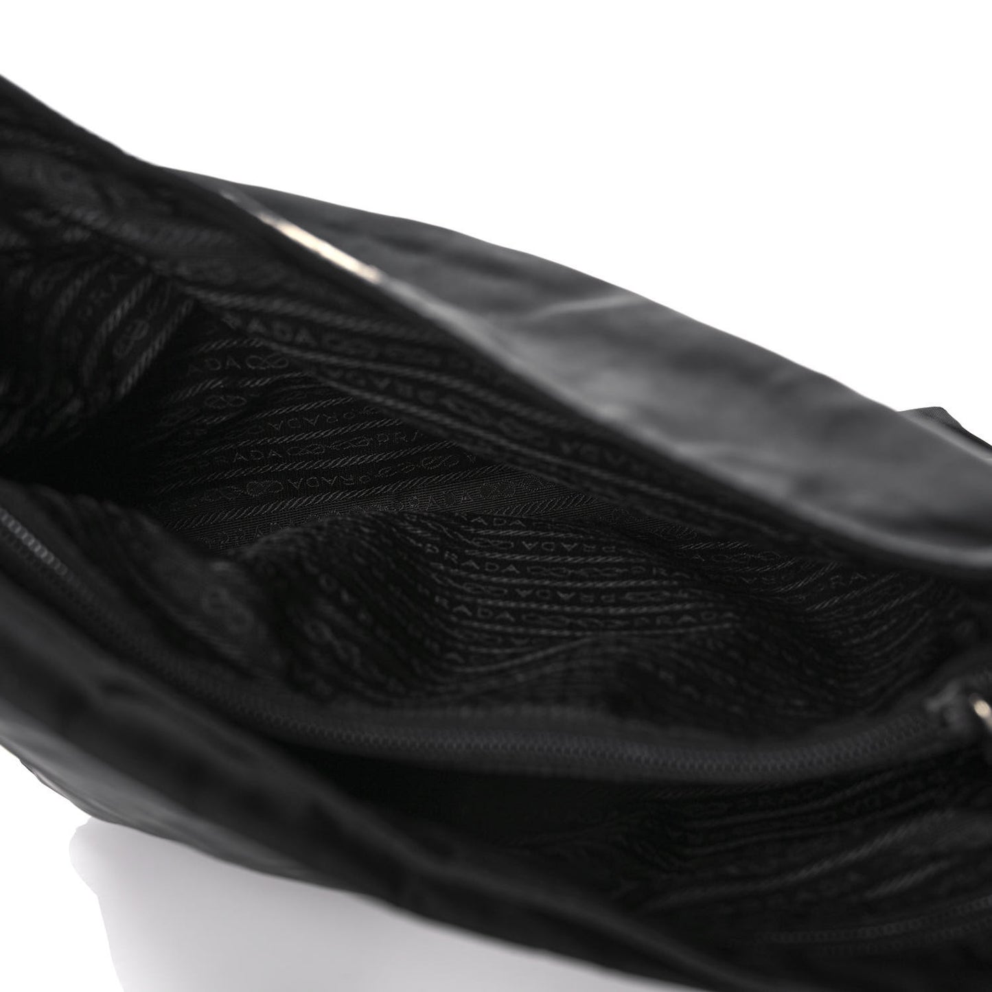 Nylon Saffiano Flat Messenger Bag Black