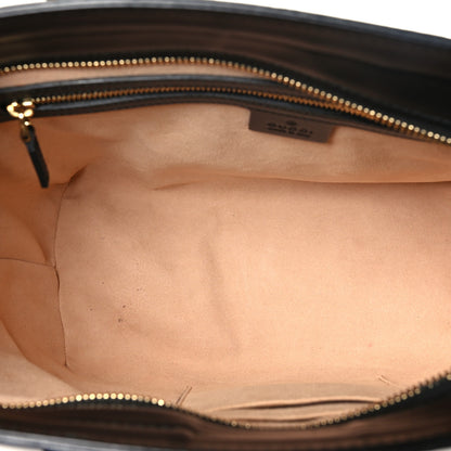 Gucci Guccissima Small Zippered Bucket Tote Black 4 of 9