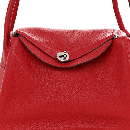 Hermes Taurillon Clemence Lindy 30 Rouge Casaque 7 of 11