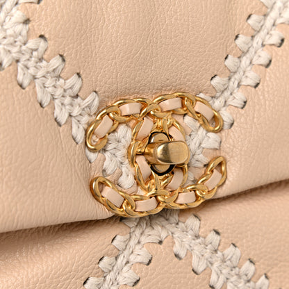 Chanel Calfskin Crochet Medium Chanel 19 Flap Beige 14 of 15