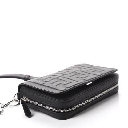Fendi Nappa FF 1974 Embossed Mini Expandable Flap Bag Black 4 of 10