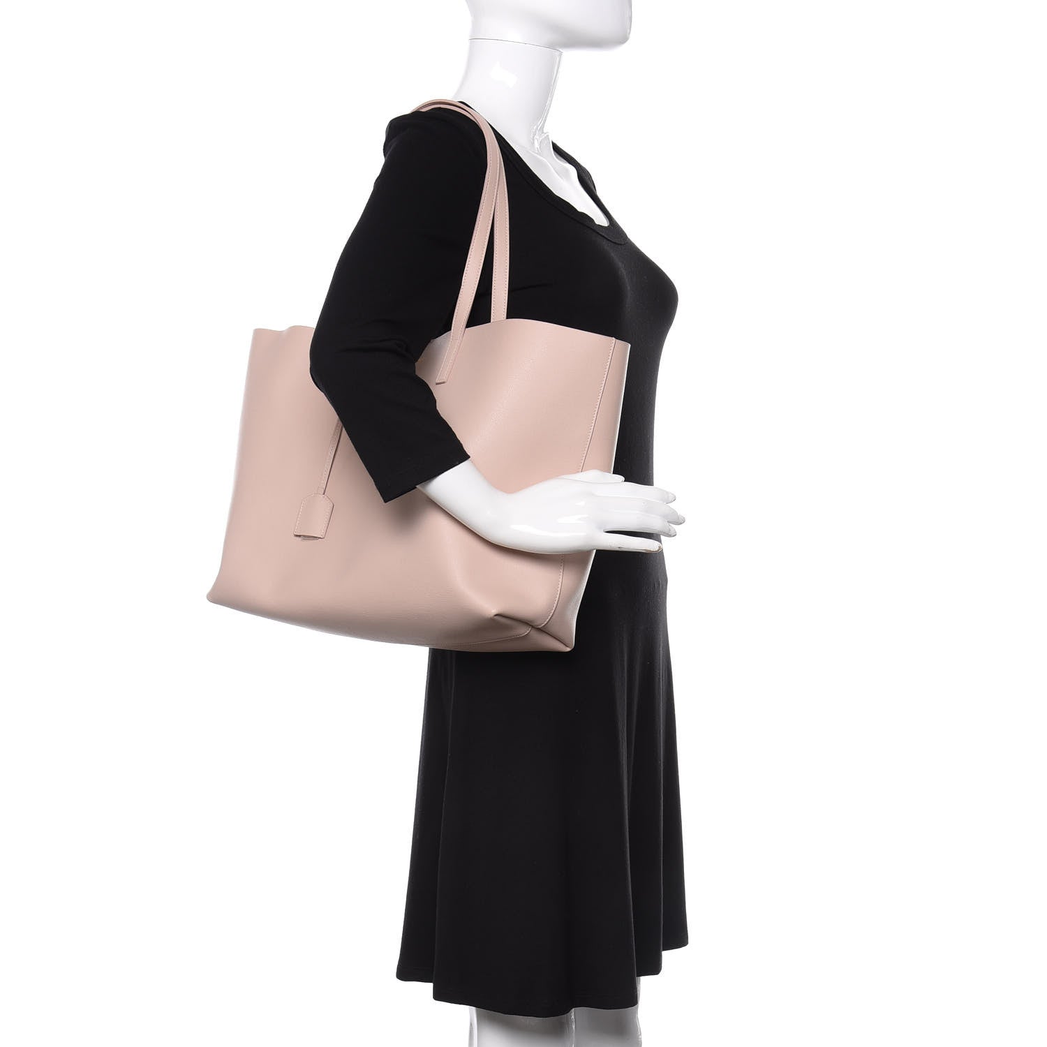Saint Laurent Calfskin Large Shopping Tote Natural 2 of 9