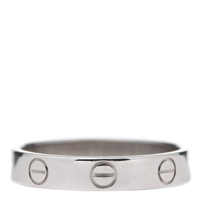 Cartier 18K White Gold 3.5mm LOVE Wedding Band Ring 54 6.75 3 of 4