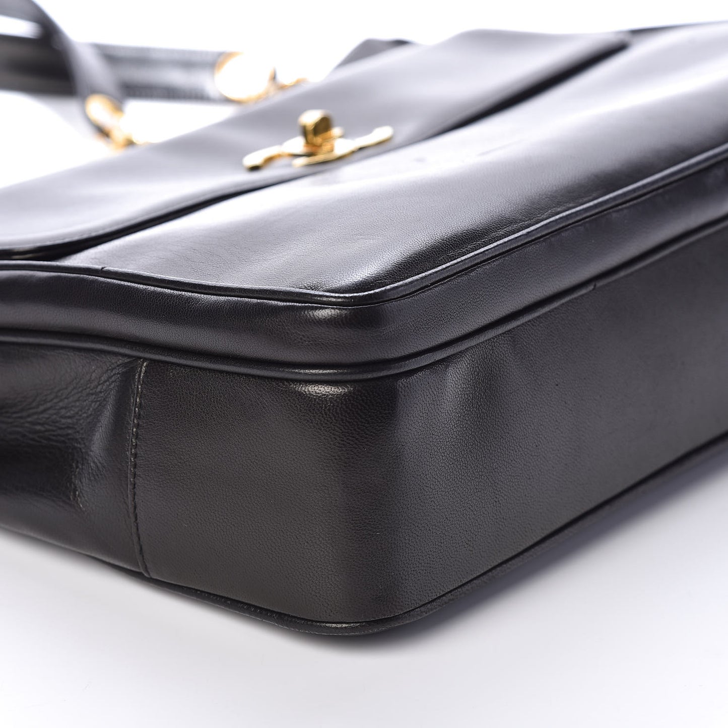Lambskin Flap Shoulder Bag Black