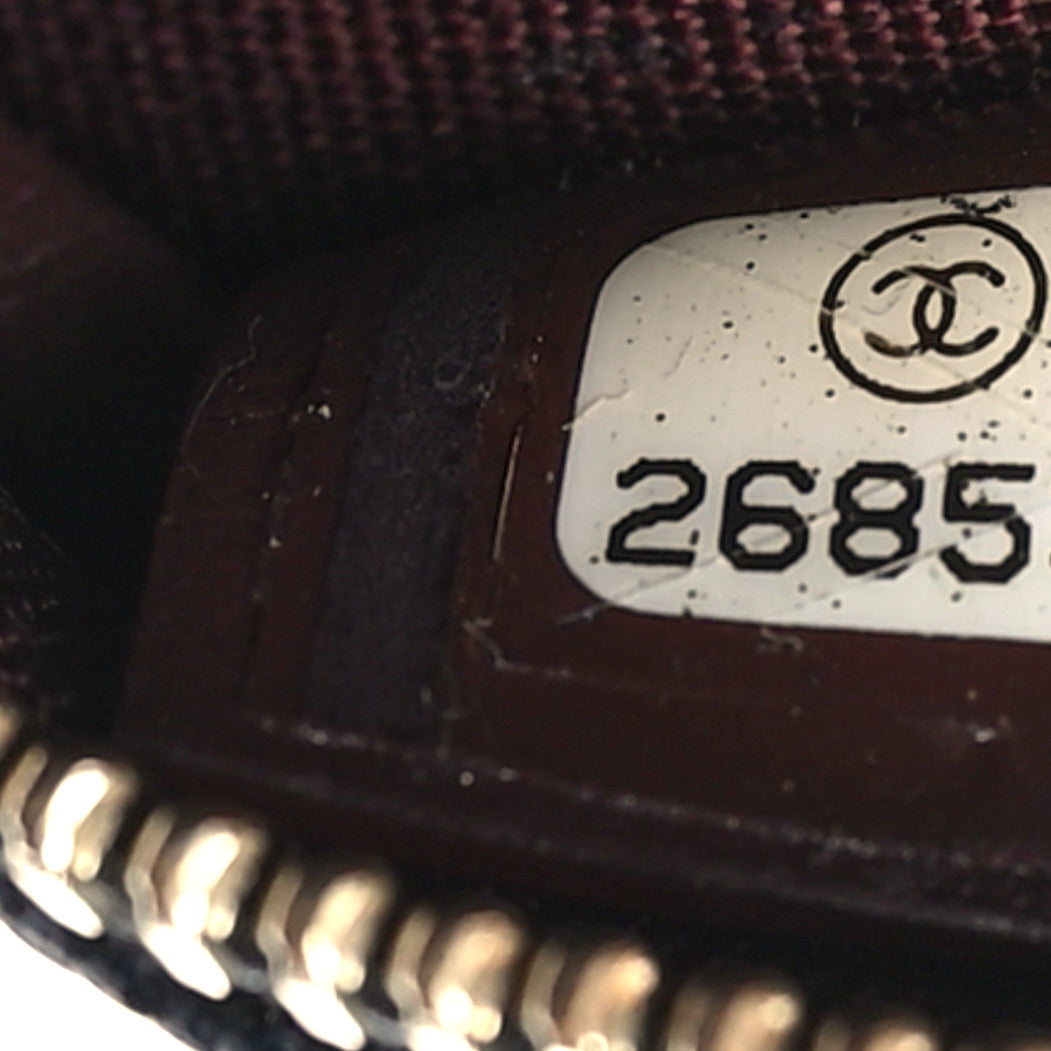 Caviar Quilted Round Clutch With Chain Black