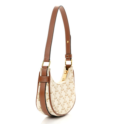 Celine Canvas Calfskin Mini Ava Triomphe Shoulder Bag White 3 of 11