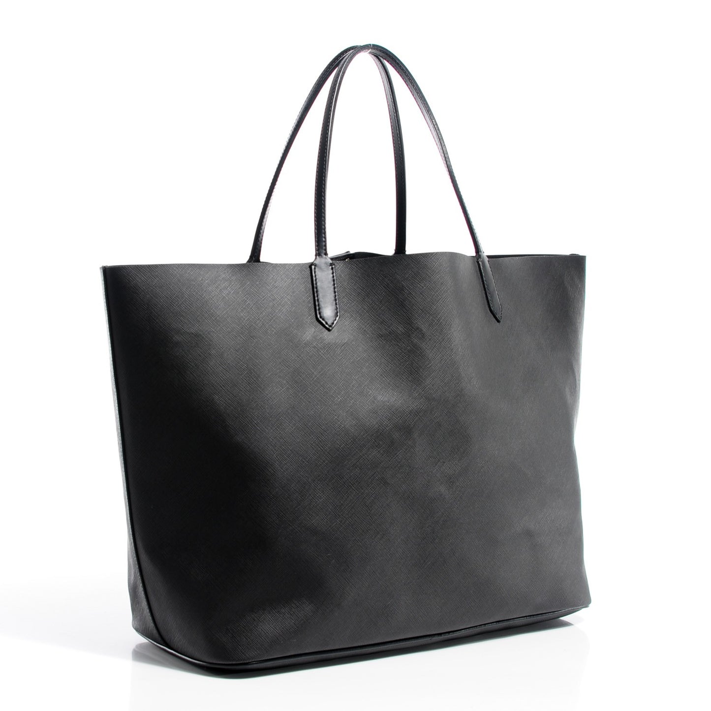 Textured Coated Canvas Print Large Antigona Tote Black