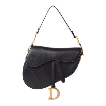 Christian Dior Shiny Goatskin Saddle Bag Black 1 of 11