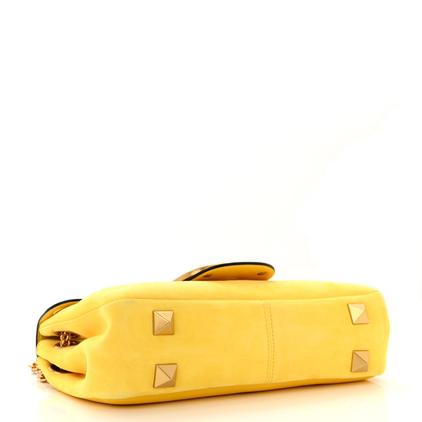 Nappa Stud Sign Shoulder Bag Bright Lemon