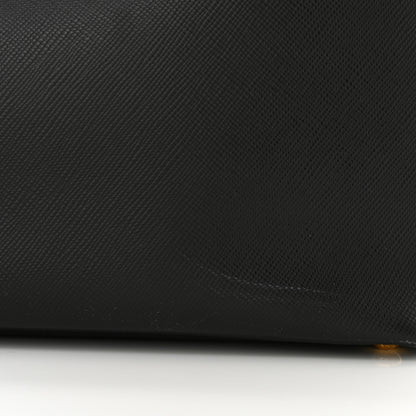 Prada Saffiano Cuir Medium Double Bag Black Fuoco 11 of 14
