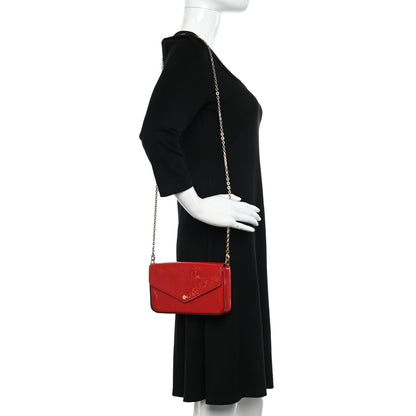 Louis Vuitton Vernis Felicie Pochette Chain Wallet Cherry 2 of 10