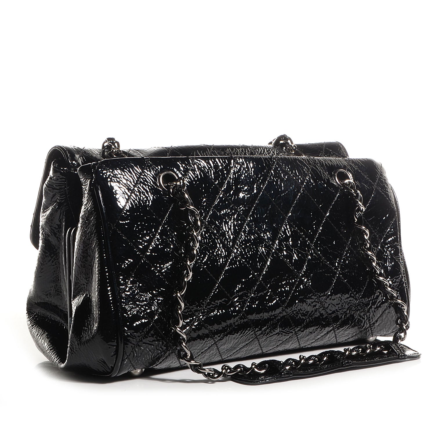 Chanel Patent Quilted Ritz Flap Bag Black 3 of 9