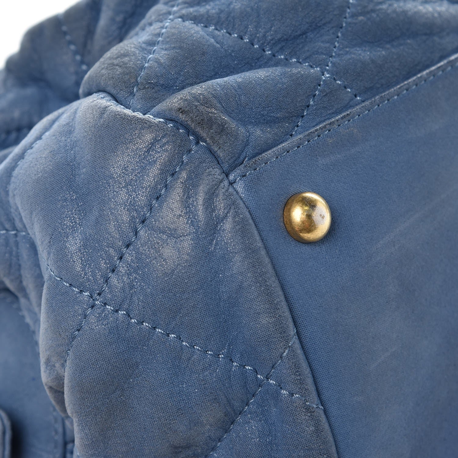 Chanel Iridescent Calfskin Chic Quilt Bowling Bag Blue 12 of 14