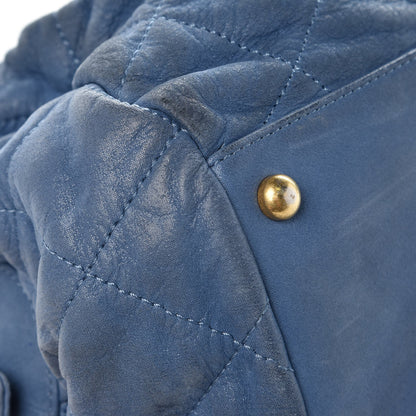 Chanel Iridescent Calfskin Chic Quilt Bowling Bag Blue 12 of 14