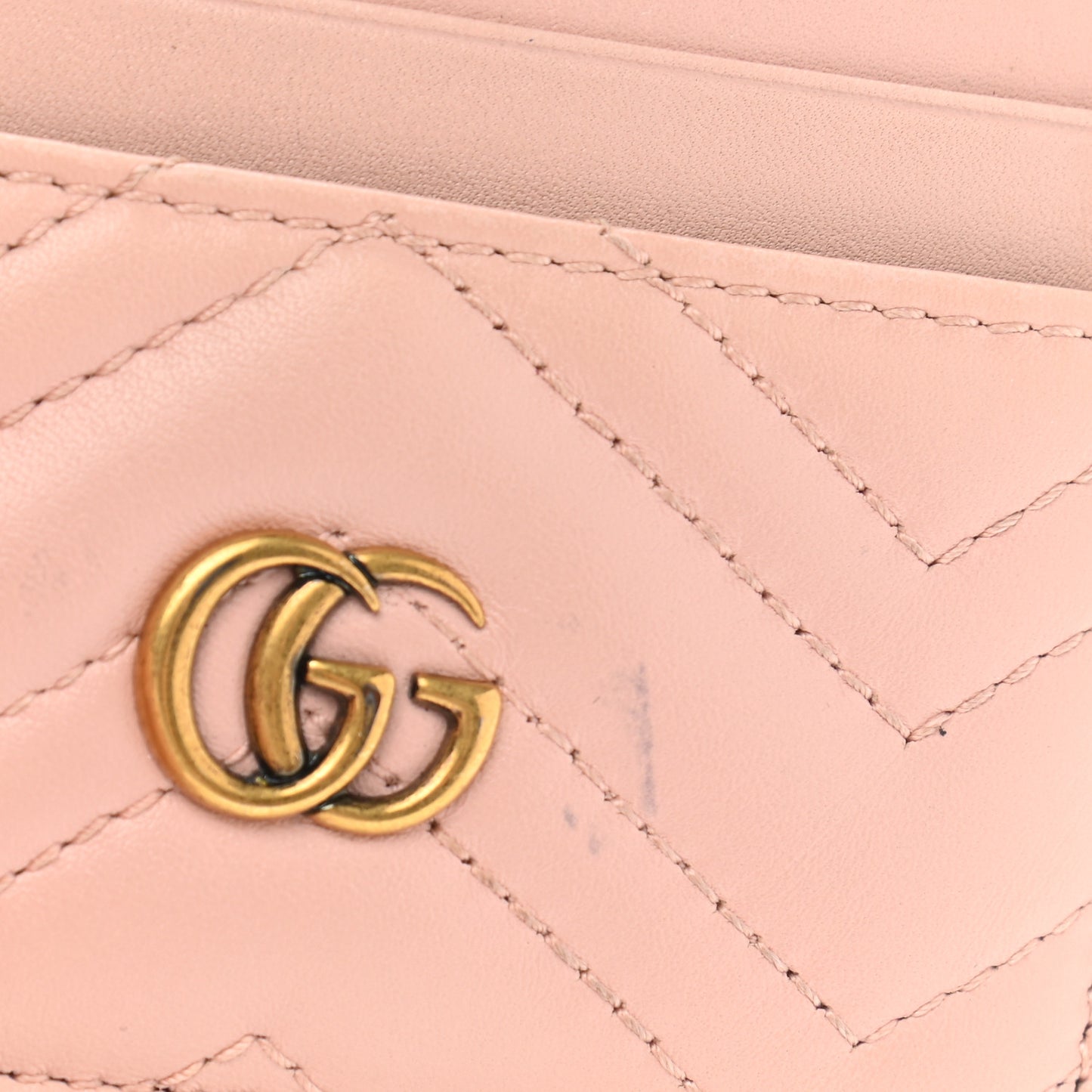 Calfskin Matelasse GG Marmont Card Holder Perfect Pink