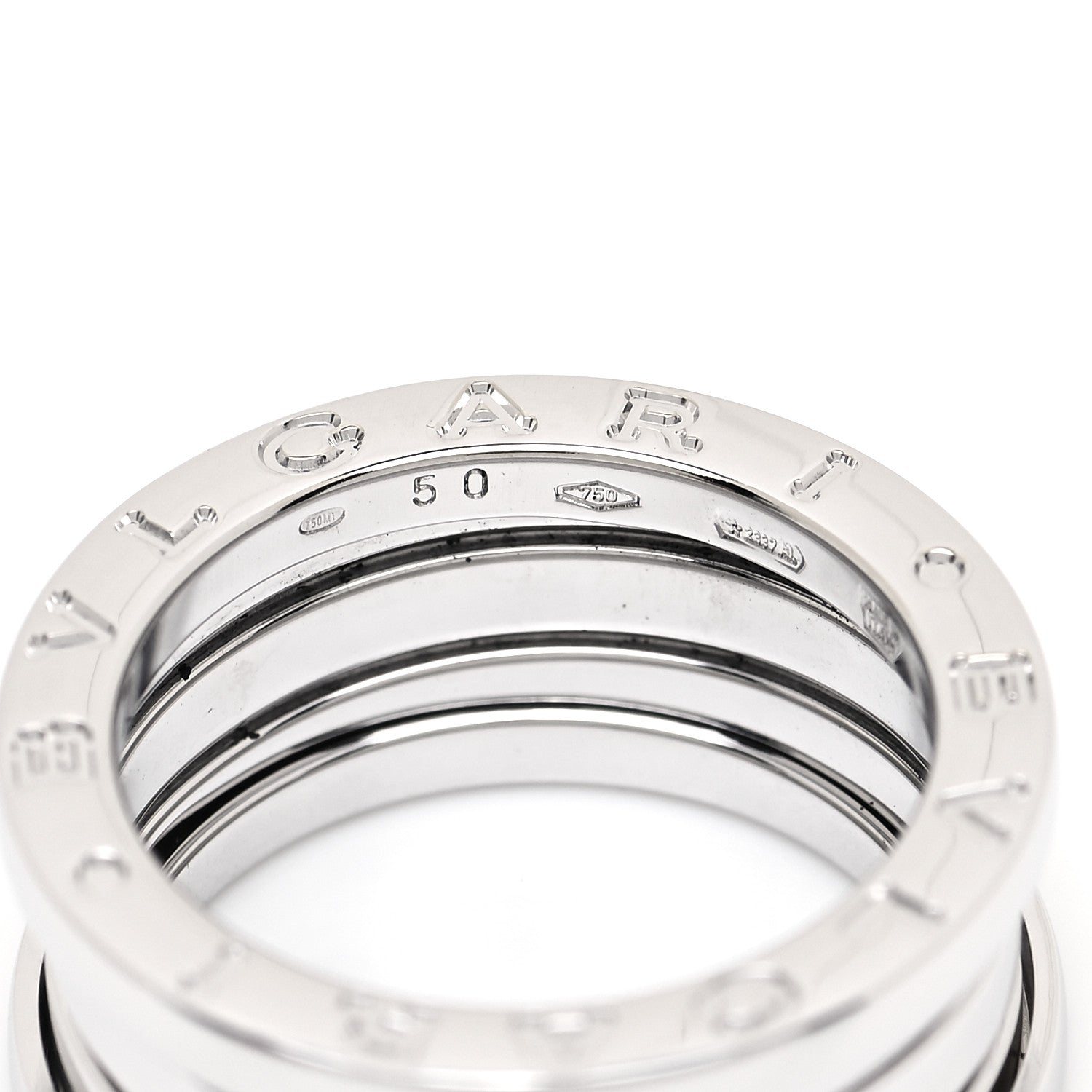 Bulgari 18K White Gold B.Zero1 Three-Band Ring 50 5.25 4 of 5