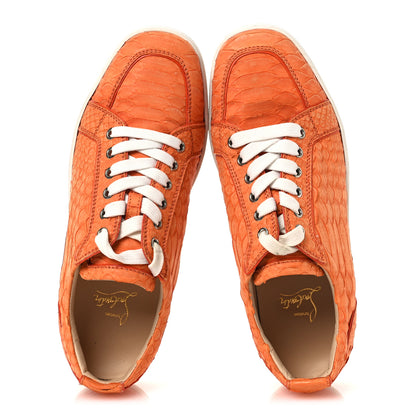 Christian Louboutin Snakeskin Mens Rantulow Flat Sneakers 40 Papaye 2 of 14