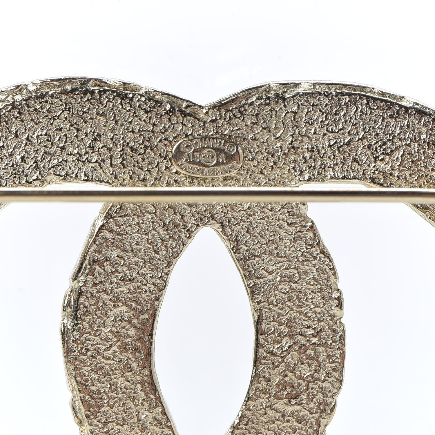 Chanel Crystal CC Brooch Light Gold 3 of 3